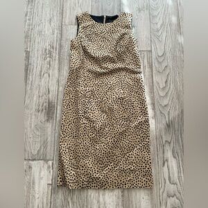 J. Crew Leopard Print Sleeveless Sheath Dress Size 12 Career Office Dress